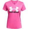imageUnder Armour Womens Tech Marker Twist Short Sleeve T Shirt652 Rebel Pink   White