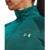 imageUnder Armour Womens Tech Twist  Zip LongSleeve Pullover722 Coastal Teal  Birdie Green  Metallic Silver