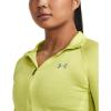 imageUnder Armour Womens Tech Twist  Zip LongSleeve Pullover743 Lime Yellow  White  Metallic Silver