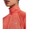 imageUnder Armour Womens Tech Twist  Zip LongSleeve PulloverElectric Tangerine 824Metallic Silver