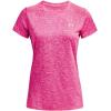 imageUnder Armour Womens Tech Twist TShirt652 Rebel Pink  White  Metallic Silver