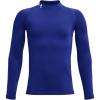 imageUnder Armour Boys ColdGear Mock Long Sleeve TShirt400 Royal   White