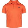 imageUnder Armour Boys Short Sleeve Ua Match Polo Collared Shirt Chest Logo Soft ampamp ComfortableOrange Blast  Twist