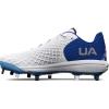 imageUnder Armour Womens Glyde 20 Mt Softball Shoe101 WhiteRoyalMetallic Silver