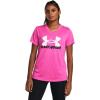imageUnder Armour Womens Tech Marker Twist Short Sleeve T Shirt652 Rebel Pink   White