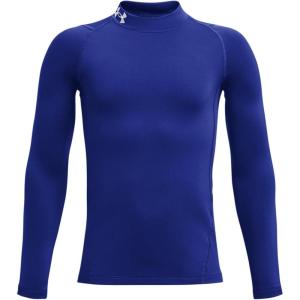 imageUnder Armour Boys ColdGear Mock Long Sleeve TShirt400 Royal   White