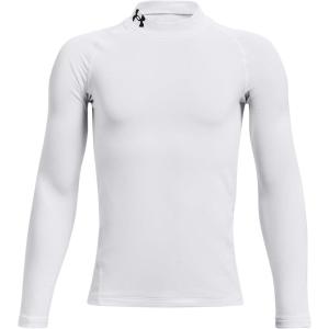 imageUnder Armour Boys ColdGear Mock Long Sleeve TShirtWhite 100Black