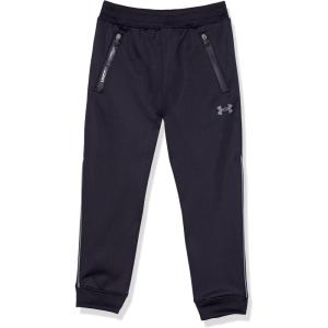 imageUnder Armour Boys Pennant Tapered Track Pants Jogger Style Sweatpants with Zipper PocketsBlack  Core