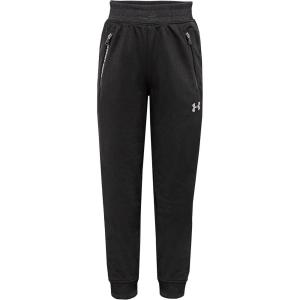 imageUnder Armour Boys Pennant Tapered Track Pants Jogger Style Sweatpants with Zipper PocketsBlack Graphite