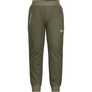 imageUnder Armour Boys Pennant Tapered Track Pants Jogger Style Sweatpants with Zipper PocketsMarine Od Green