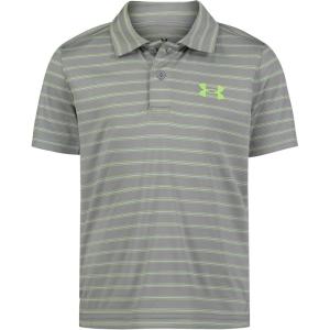 imageUnder Armour Boys Short Sleeve Ua Match Polo Collared Shirt Chest Logo Soft ampamp ComfortableSteel Stripe