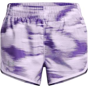 imageUnder Armour Girls Fly by Printed Shorts535 Salt Purple  Salt Purple  Reflective