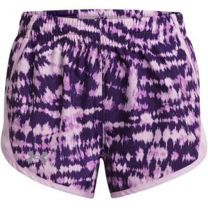 imageUnder Armour Girls Fly by Printed Shorts560 Provence Purple  Black  Reflective