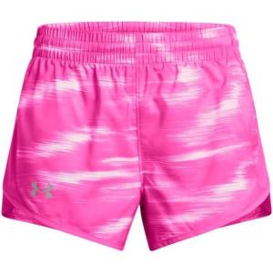 imageUnder Armour Girls Fly by Printed Shorts654 Rebel Pink  Rebel Pink  Reflective