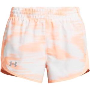 imageUnder Armour Girls Fly by Printed Shorts897 Flare Orange  Flare Orange  Reflective