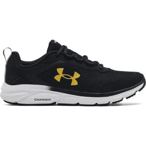 imageUnder Armour Mens Charged Assert 9 Running ShoeBlackWhiteGold