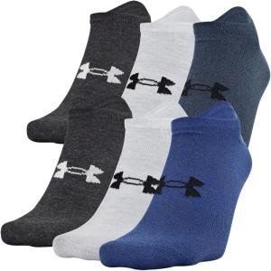 imageUnder Armour Mens Essential Lite No Show Socks 6PairsBlue Assorted