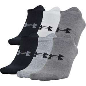 imageUnder Armour Mens Essential Lite No Show Socks 6PairsGray Assorted