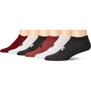 imageUnder Armour Mens Essential Lite No Show Socks 6PairsRed Assorted