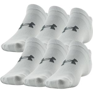 imageUnder Armour Mens Essential Lite No Show Socks 6PairsWhite Lockedin Fit