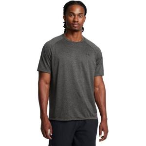 imageUnder Armour Mens Tech 20 VNeck ShortSleeve TShirtCarbon Heather  Black