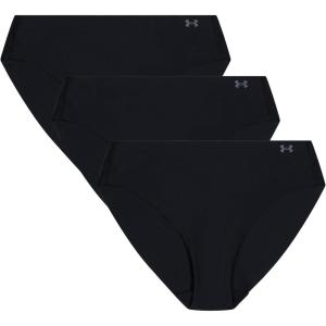 imageUnder Armour Womens 3Pack Pure Stretch No Show Bikini Underwear AllDay Comfort ampamp UltraSoft FitBlack