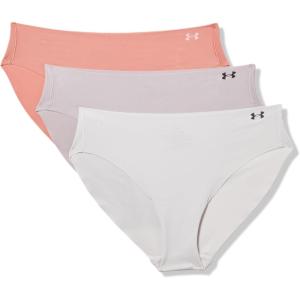 imageUnder Armour Womens 3Pack Pure Stretch No Show Bikini Underwear AllDay Comfort ampamp UltraSoft FitCanyon Pink