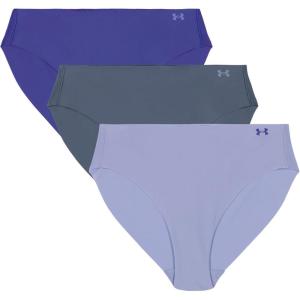 imageUnder Armour Womens 3Pack Pure Stretch No Show Bikini Underwear AllDay Comfort ampamp UltraSoft FitCeleste