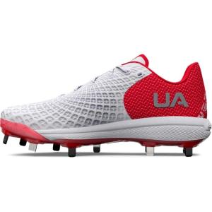 imageUnder Armour Womens Glyde 20 Mt Softball Shoe104 WhiteRedMetallic Silver