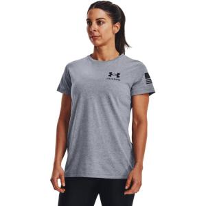 imageUnder Armour Womens New Freedom Flag TShirt036 Steel Light Heather   Black
