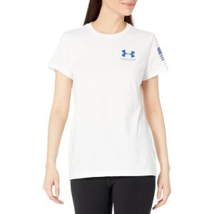 imageUnder Armour Womens New Freedom Flag TShirt100 White   Royal