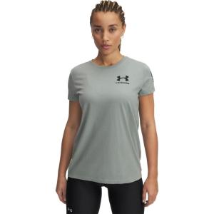 imageUnder Armour Womens New Freedom Flag TShirt348 Silica Green   Black