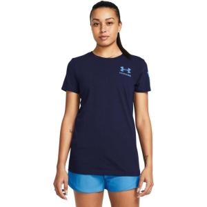 imageUnder Armour Womens New Freedom Flag TShirt410 Midnight Navy   Viral Blue