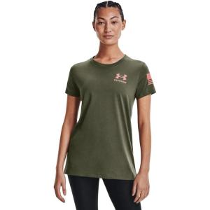 imageUnder Armour Womens New Freedom Flag TShirtMarine Od Green 391Pink Sands