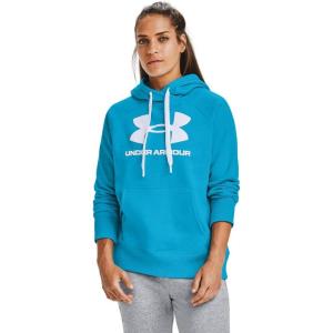 imageUnder Armour Womens Rival Fleece Logo HoodieEquator Blue Light Heather 419White