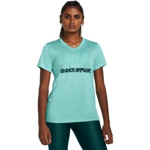 imageUnder Armour Womens Tech Marker Twist Short Sleeve T Shirt482 Radial Turquoise   Hydro Teal