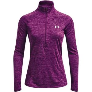 imageUnder Armour Womens Tech Twist  Zip LongSleeve Pullover514 Rivalry  Strobe  Metallic Silver