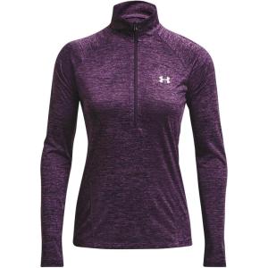 imageUnder Armour Womens Tech Twist  Zip LongSleeve Pullover541 Tux Purple  Retro Purple  Metallic Silver