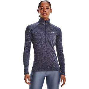 imageUnder Armour Womens Tech Twist  Zip LongSleeve Pullover558 Tempered Steel  Aurora Purple  Metallic Silver