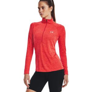 imageUnder Armour Womens Tech Twist  Zip LongSleeve Pullover628 Beta  Pomegranate  Metallic Silver