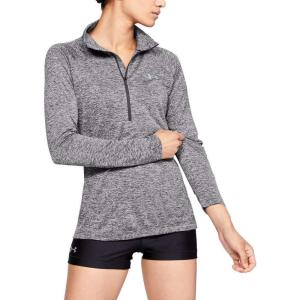 imageUnder Armour Womens Tech Twist  Zip LongSleeve PulloverCharcoal Charcoal Metallic Silver