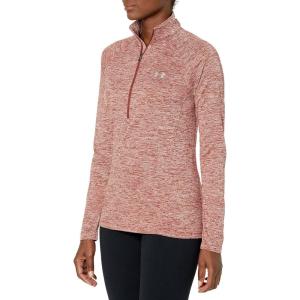 imageUnder Armour Womens Tech Twist  Zip LongSleeve PulloverCinna Red 688Translucent