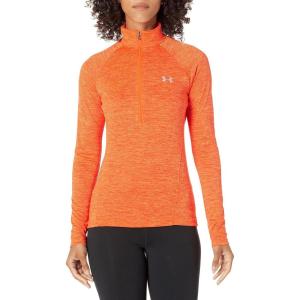 imageUnder Armour Womens Tech Twist  Zip LongSleeve PulloverDark Orange 860Metallic Silver