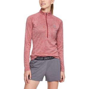 imageUnder Armour Womens Tech Twist  Zip LongSleeve PulloverFractal Pink 692Metallic Silver