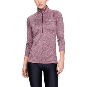 imageUnder Armour Womens Tech Twist  Zip LongSleeve PulloverLevel Purple 569Metallic Silver