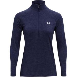 imageUnder Armour Womens Tech Twist  Zip LongSleeve PulloverMidnight Navy 410Metallic Silver