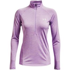 imageUnder Armour Womens Tech Twist  Zip LongSleeve PulloverOctane 566Metallic Silver