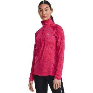 imageUnder Armour Womens Tech Twist  Zip LongSleeve PulloverPenta Pink 975Metallic Silver