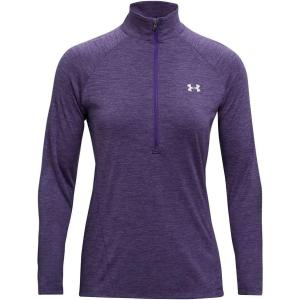 imageUnder Armour Womens Tech Twist  Zip LongSleeve PulloverPurple Zest 754Metallic Silver