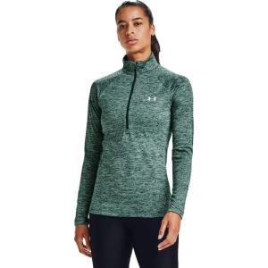 imageUnder Armour Womens Tech Twist  Zip LongSleeve PulloverSaxon Green 386Translucent